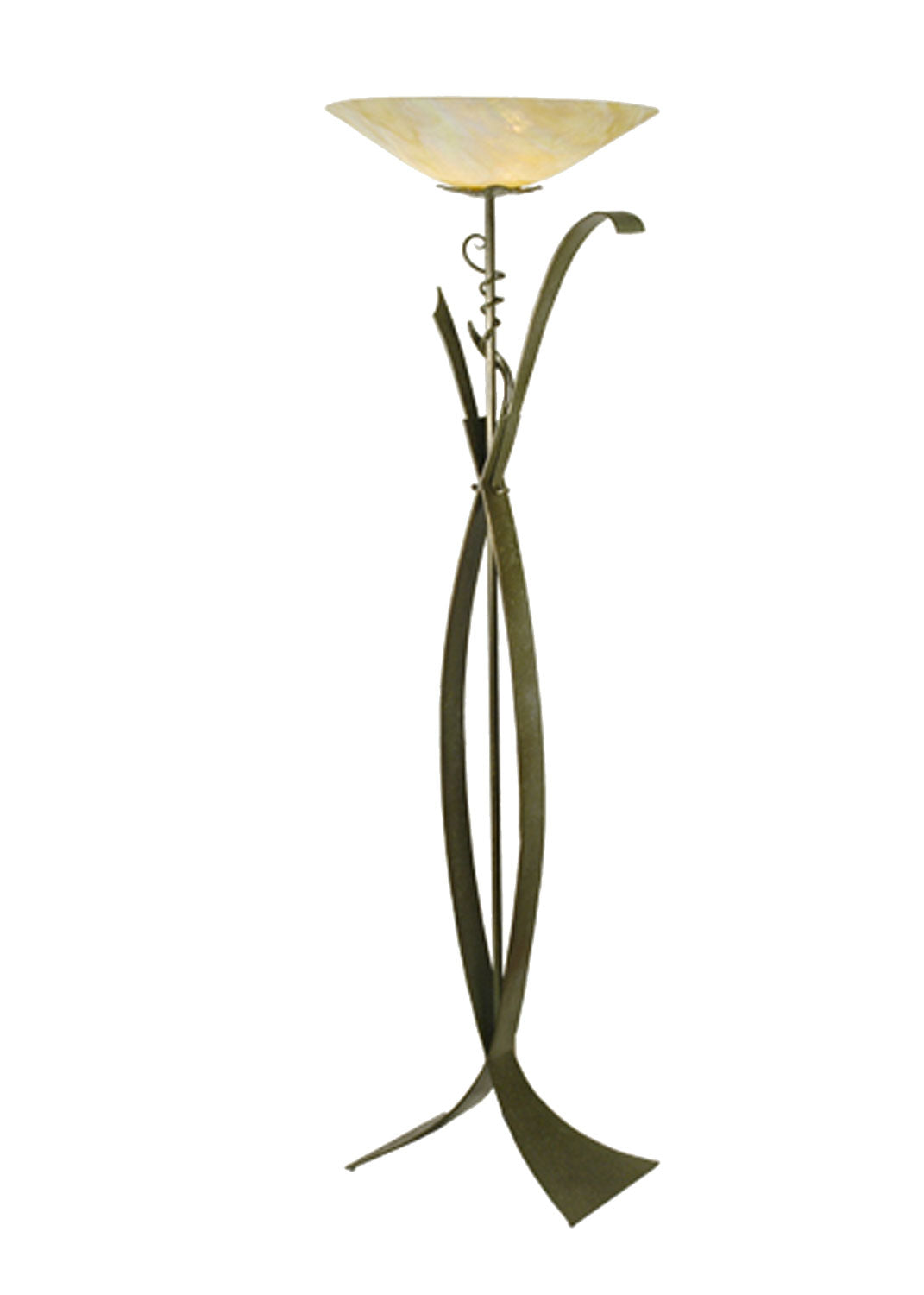 Meyda Tiffany Lighting 26971 Nehoc One Light Torchiere Lamp Bronze / Dark