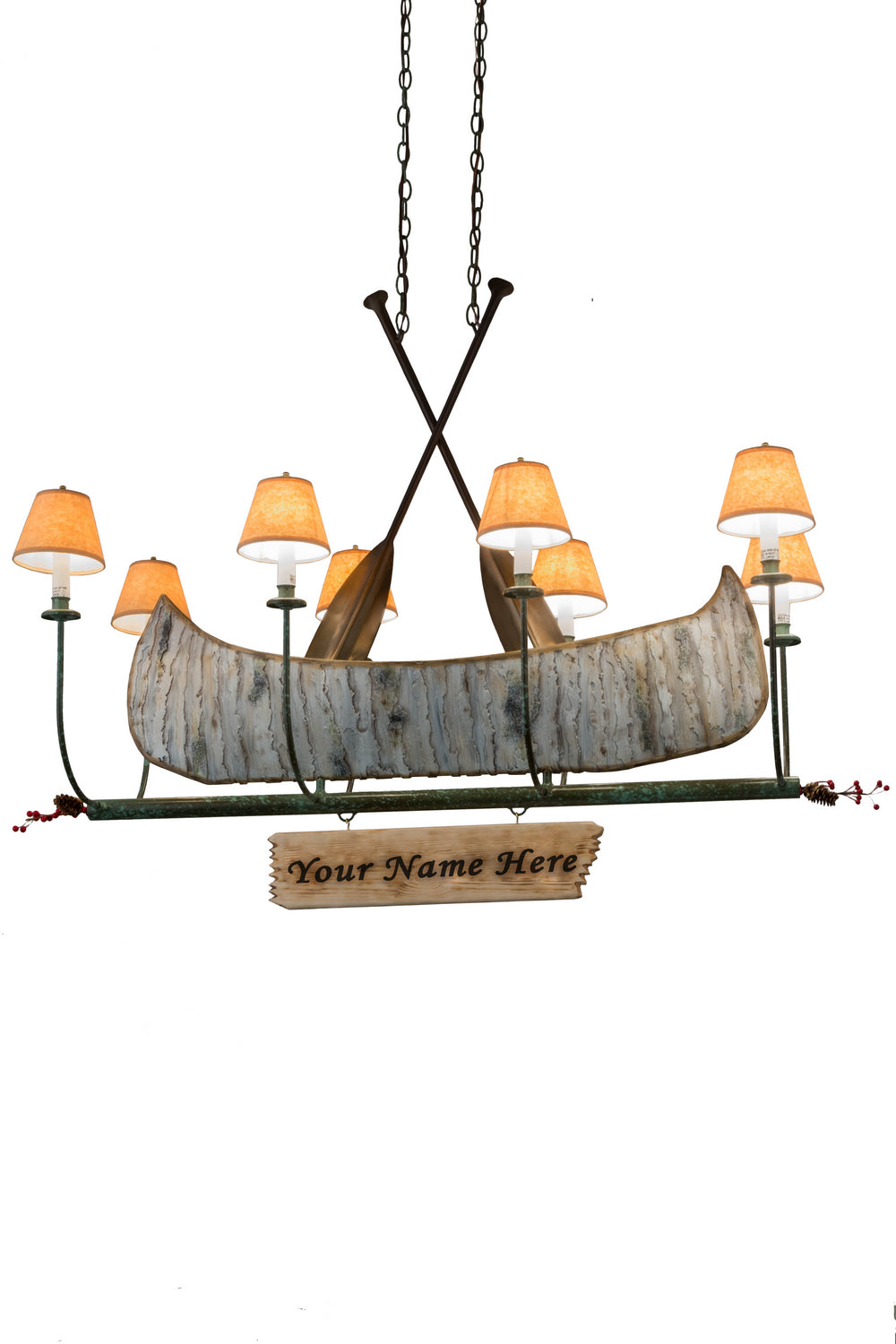 Meyda Tiffany Personalized 26977 Chandelier Light - Natural Wood,Tarnished Copper
