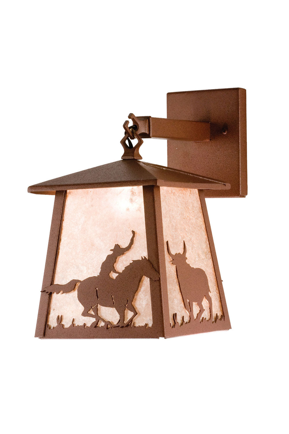 Meyda Tiffany Lighting 26995 Cowboy & Steer One Light Wall Sconce Outdoor Bronze / Dark