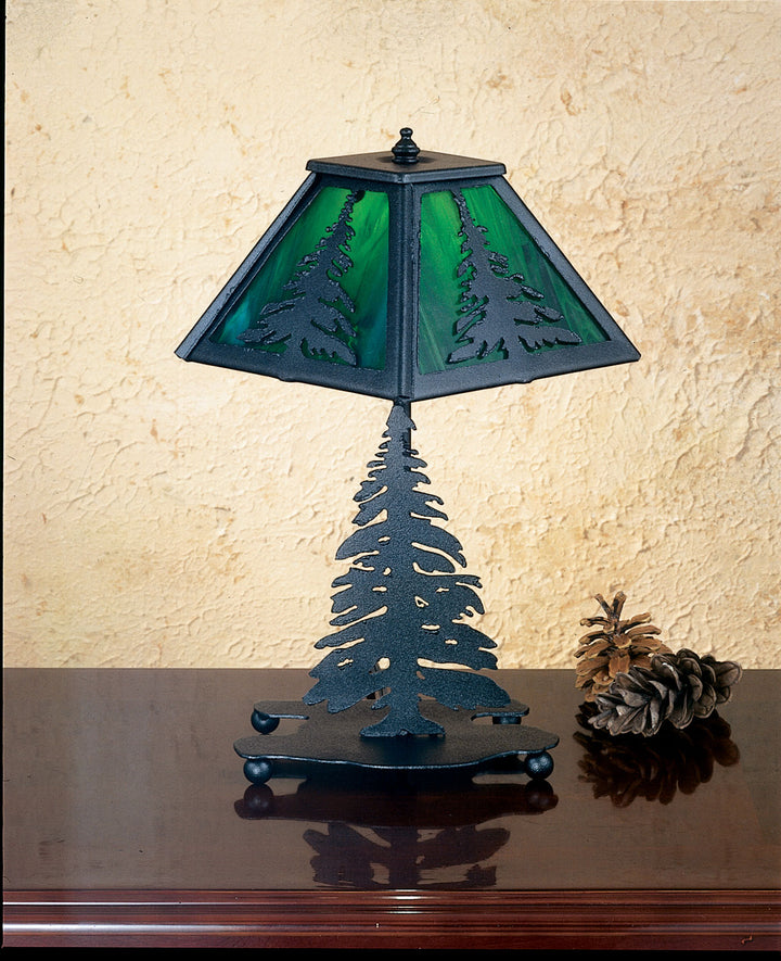Meyda Tiffany Lighting 27107 Tall Pines One Light Accent Lamp Lamp Black