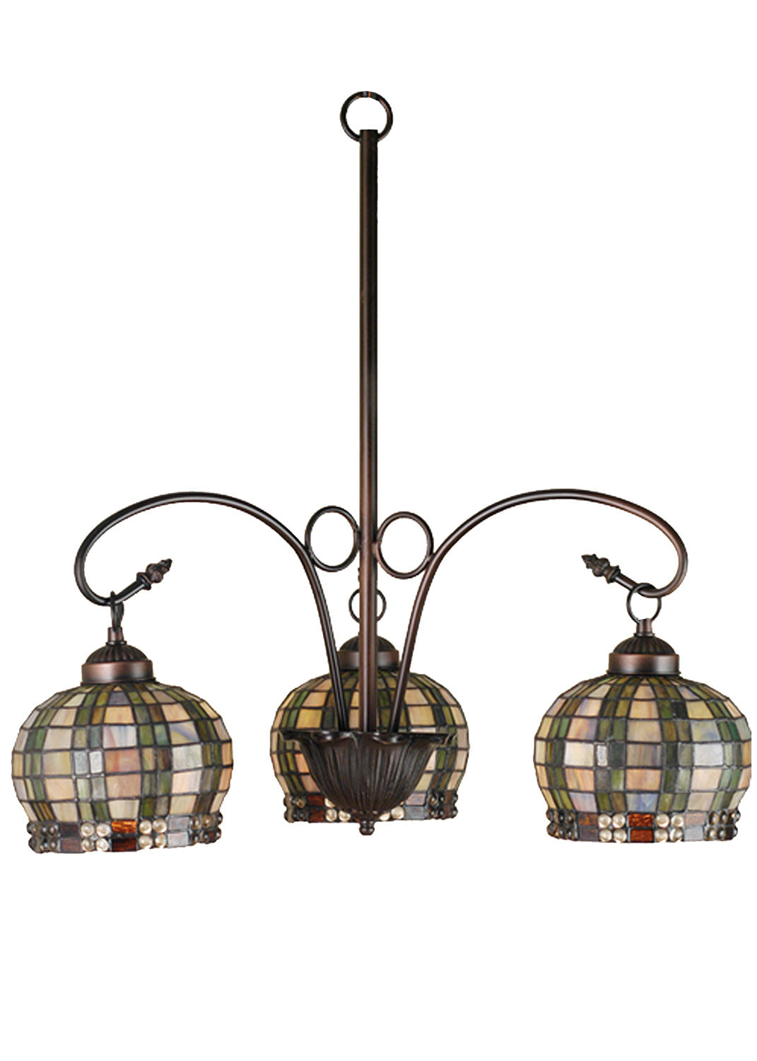 Meyda Tiffany Jeweled Basket 27420 Chandelier Light - Mahogany Bronze