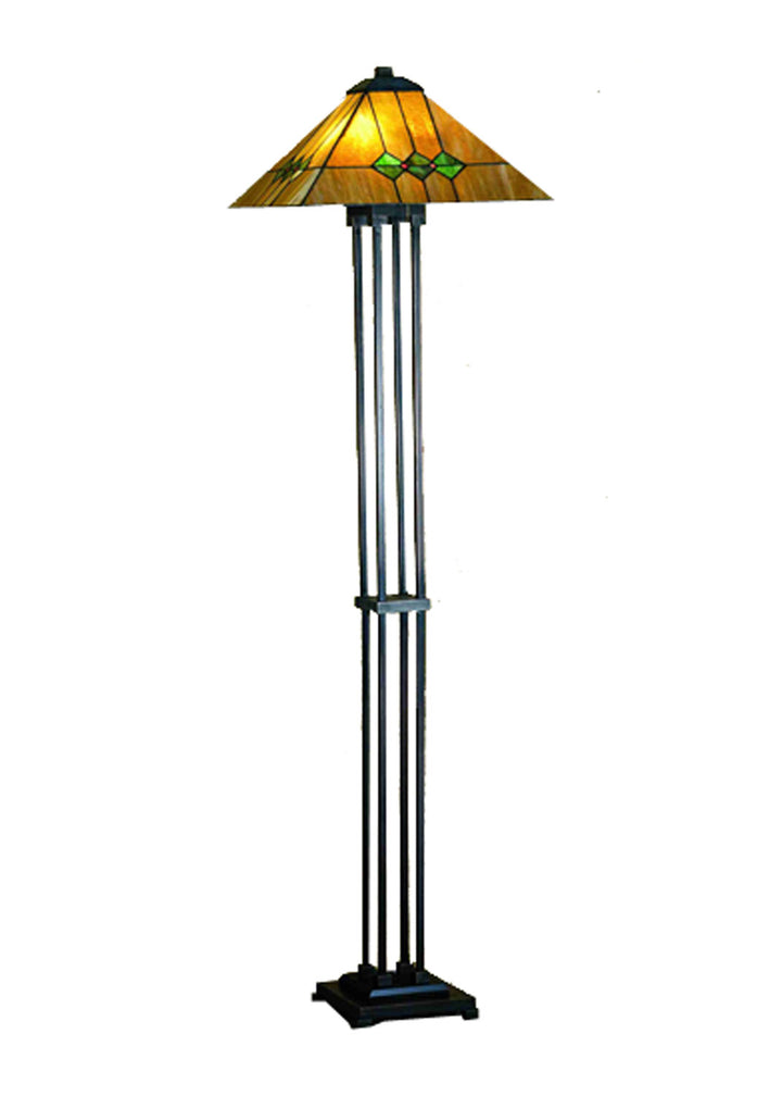 Meyda Tiffany Lighting 27854 Martini Mission Two Light Floor Lamp Lamp Bronze / Dark