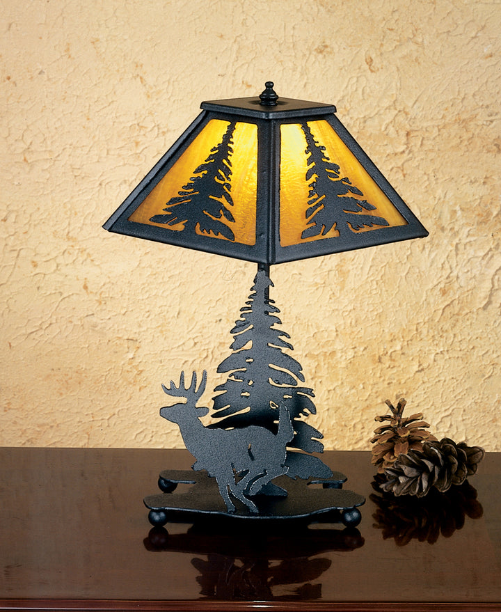 Meyda Tiffany Lighting 28273 Lone Deer One Light Table Lamp Lamp Black