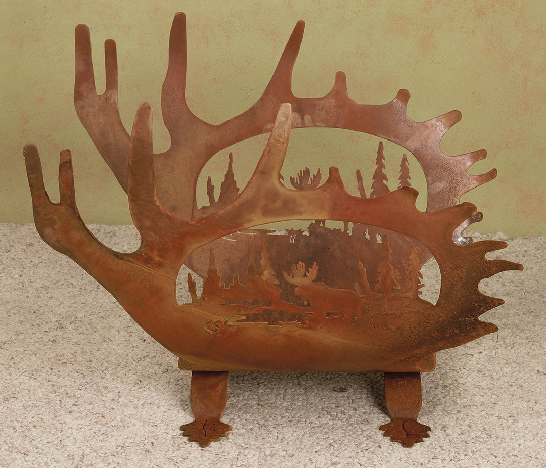 Meyda Tiffany Lighting 32342 Moose Antler Log Holder Home Decor Bronze / Dark