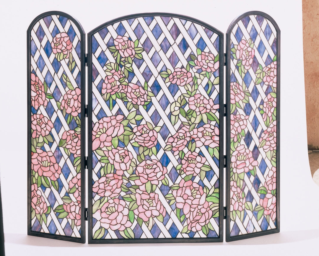 Meyda Tiffany Lighting 35745 Rose Trellis Fireplace Screen Home Decor Bronze / Dark