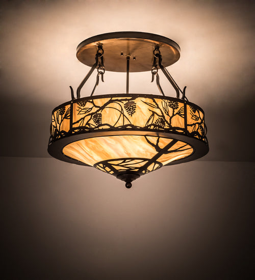 Meyda Tiffany Whispering Pines 193442 Ceiling Light - Oil Rubbed Bronze