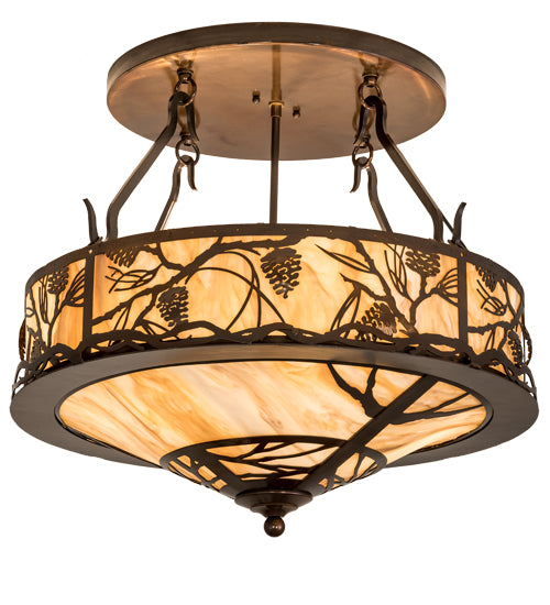 Meyda Tiffany Whispering Pines 193442 Ceiling Light - Oil Rubbed Bronze
