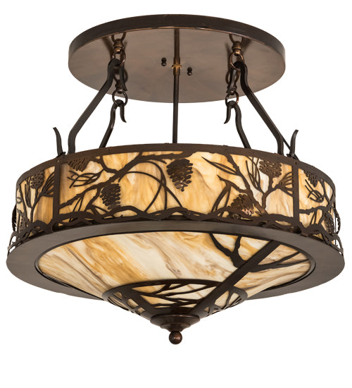 Meyda Tiffany Whispering Pines 193442 Ceiling Light - Oil Rubbed Bronze