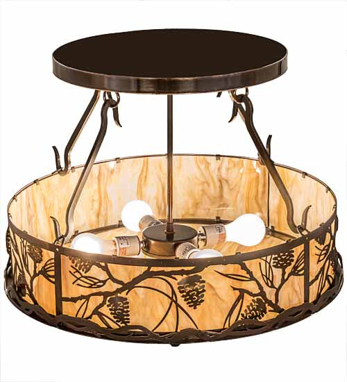 Meyda Tiffany Whispering Pines 193442 Ceiling Light - Oil Rubbed Bronze