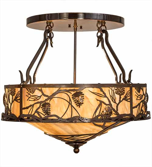 Meyda Tiffany Whispering Pines 193442 Ceiling Light - Oil Rubbed Bronze
