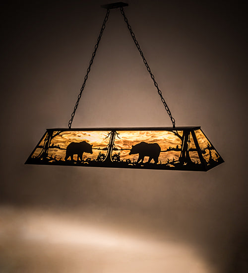 Meyda Tiffany Bear At Lake 193481 Pendant Light - Wrought Iron