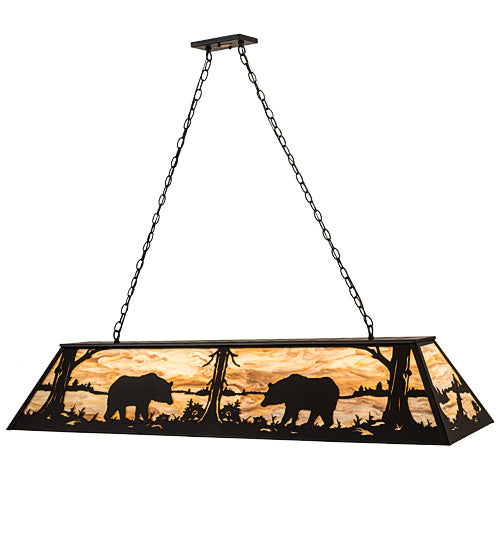 Meyda Tiffany Bear At Lake 193481 Pendant Light - Wrought Iron