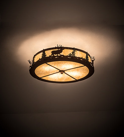 Meyda Tiffany Elk At Dusk 193545 Ceiling Light - Rust