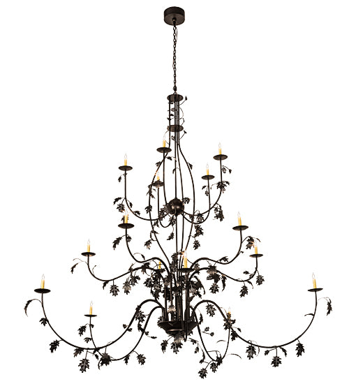 Meyda Tiffany Oak Leaf 193774 Chandelier Light - Mahogany Bronze