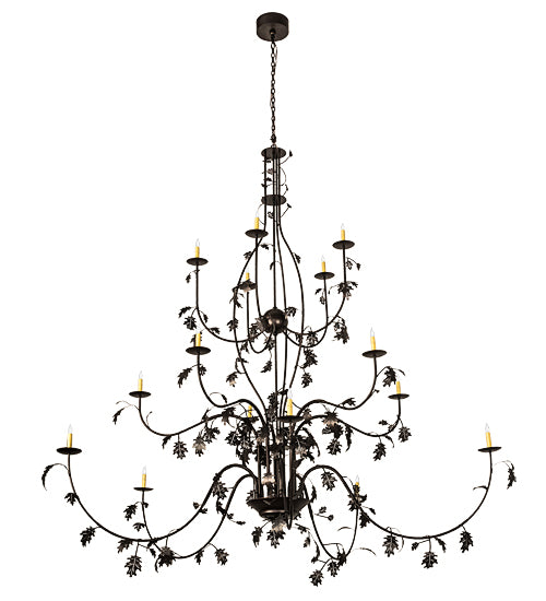 Meyda Tiffany Oak Leaf 193774 Chandelier Light - Mahogany Bronze