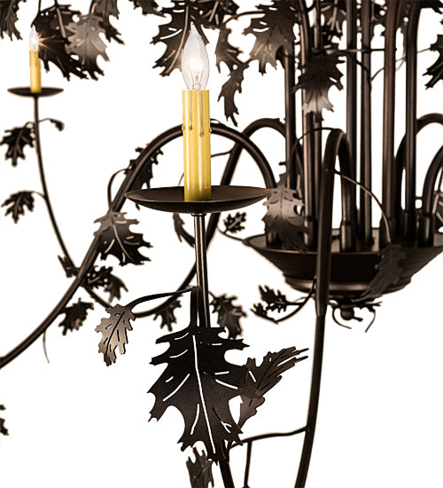 Meyda Tiffany Oak Leaf 193774 Chandelier Light - Mahogany Bronze
