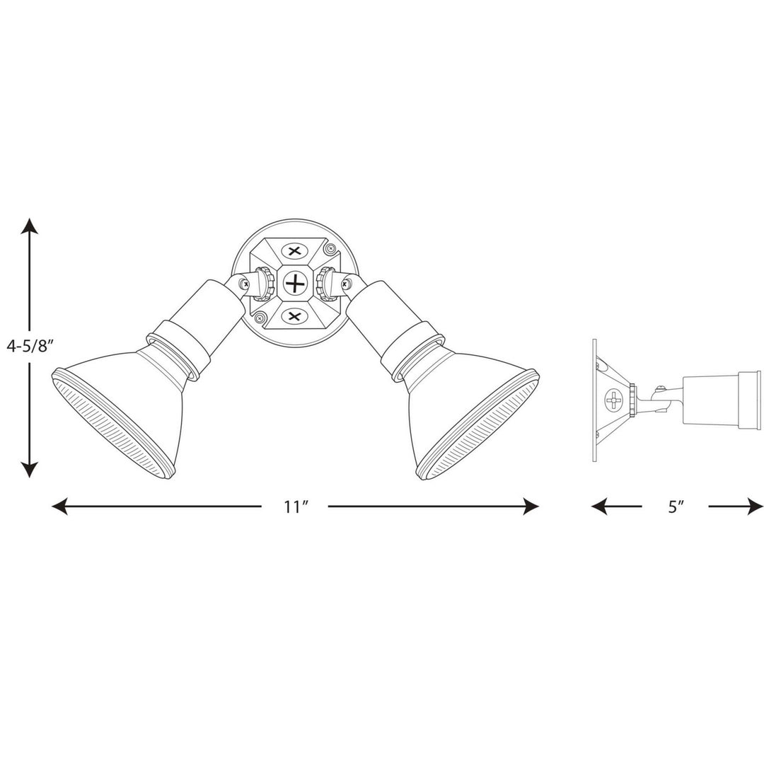 Progress Lighting P5212-30 Par Lampholder Two Light Adjustable Swivel Flood Light Outdoor White
