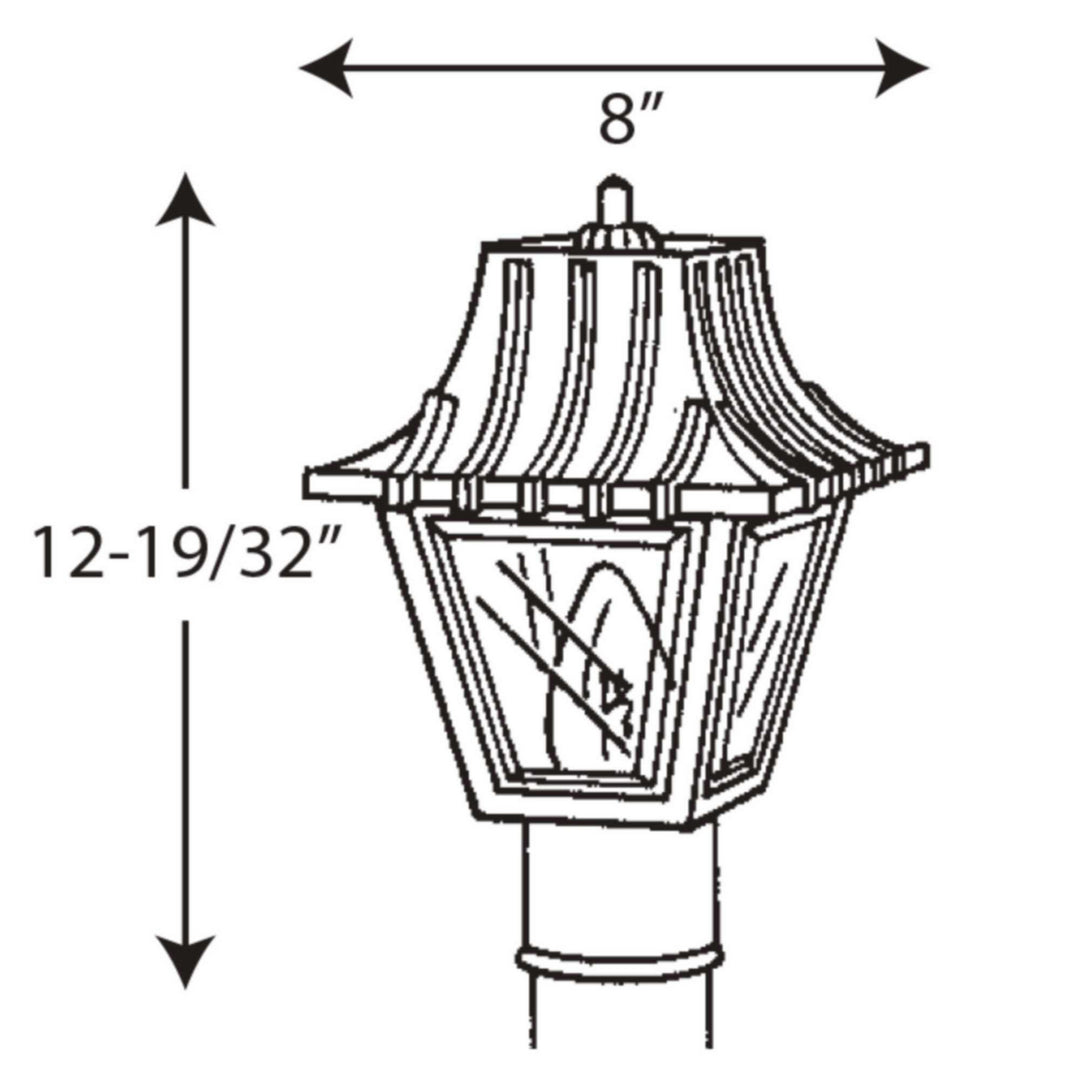 Progress Lighting P5414-31 Mansard One Light Post Lantern Outdoor Black
