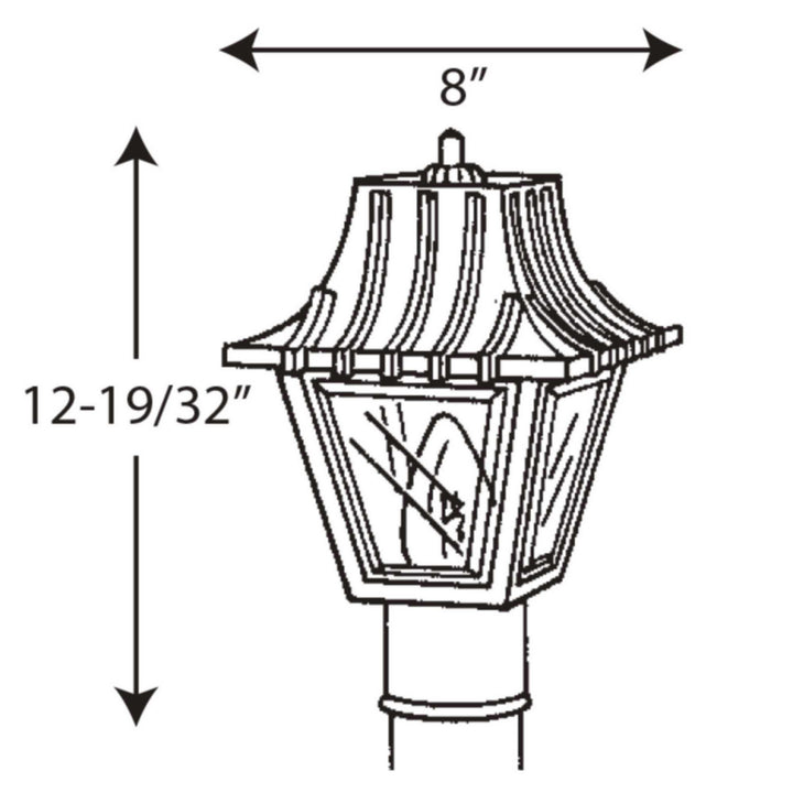 Progress Lighting P5414-31 Mansard One Light Post Lantern Outdoor Black
