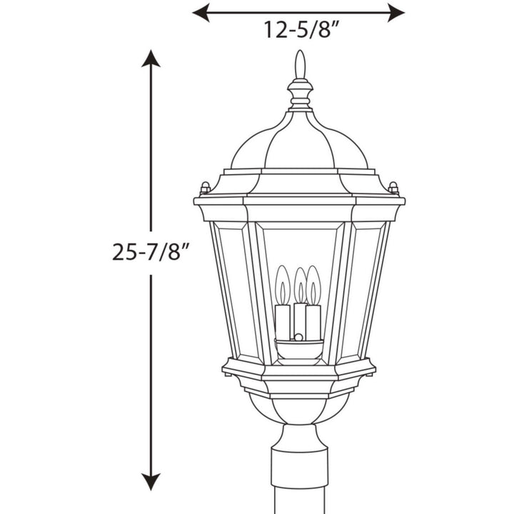 Progress Lighting P5483-31 Welbourne Three Light Post Lantern Outdoor Black