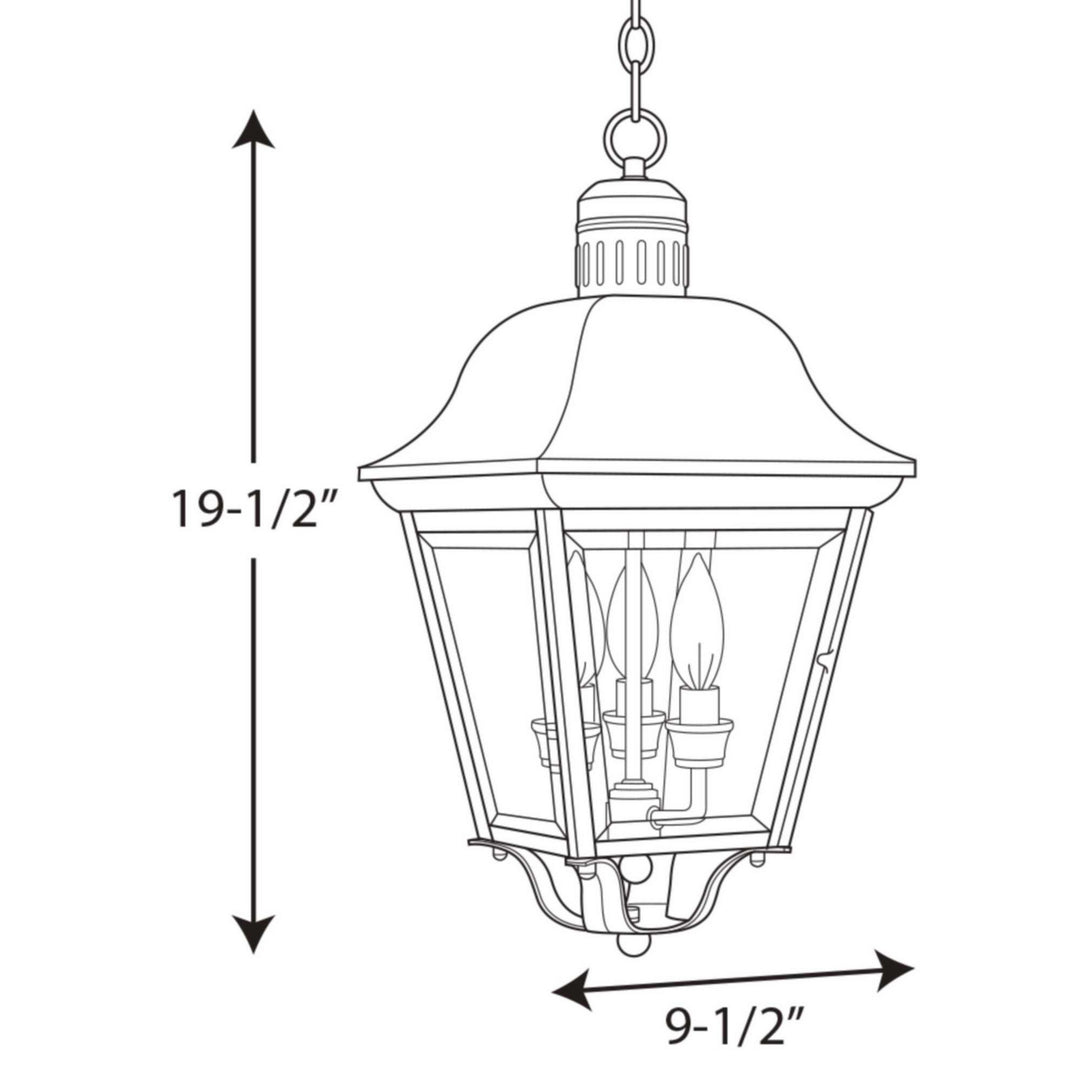 Progress Lighting P5587-20 Andover Three Light Hanging Lantern Outdoor Bronze / Dark