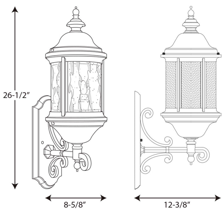 Progress Lighting P5652-31 Ashmore Three Light Large Wall Lantern Outdoor Black
