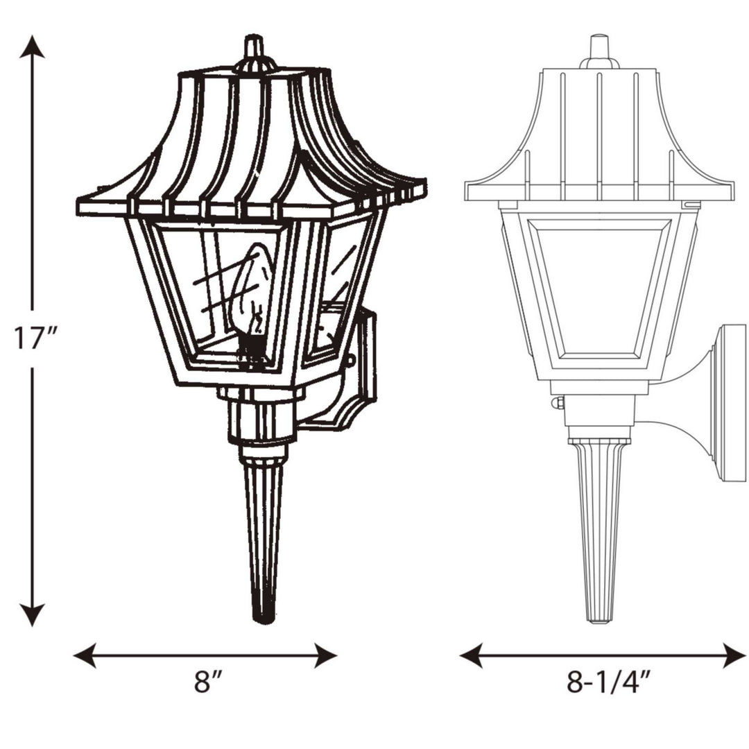 Progress Lighting P5815-31 Mansard One Light Wall Lantern Outdoor Black