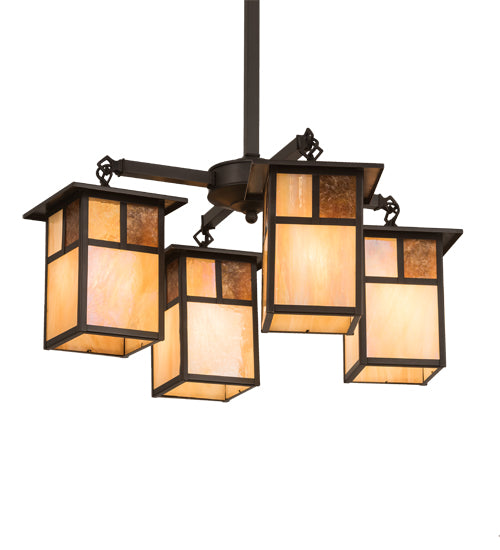 Meyda Tiffany Hyde Park 194838 Chandelier Light - Craftsman Brown