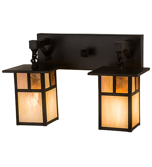 Meyda Tiffany Hyde Park 194879 Bath Vanity Light 17 in. wide - Craftsman Brown
