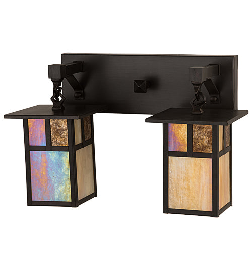 Meyda Tiffany Hyde Park 194879 Bath Vanity Light 17 in. wide - Craftsman Brown