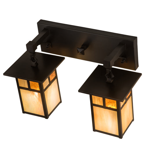 Meyda Tiffany Hyde Park 194879 Bath Vanity Light 17 in. wide - Craftsman Brown