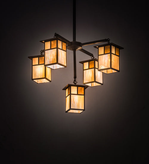 Meyda Tiffany Hyde Park 194883 Chandelier Light - Craftsman Brown