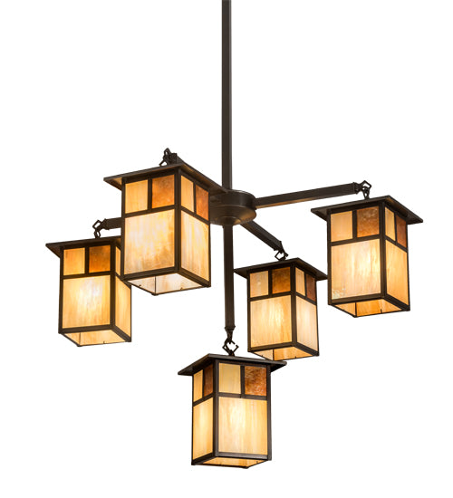 Meyda Tiffany Hyde Park 194883 Chandelier Light - Craftsman Brown