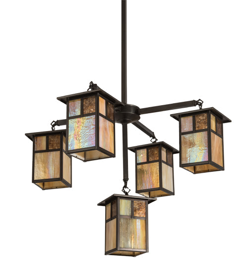 Meyda Tiffany Hyde Park 194883 Chandelier Light - Craftsman Brown