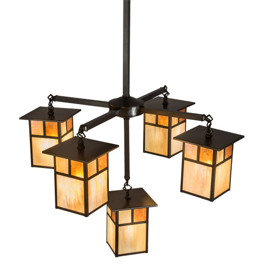 Meyda Tiffany Hyde Park 194883 Chandelier Light - Craftsman Brown