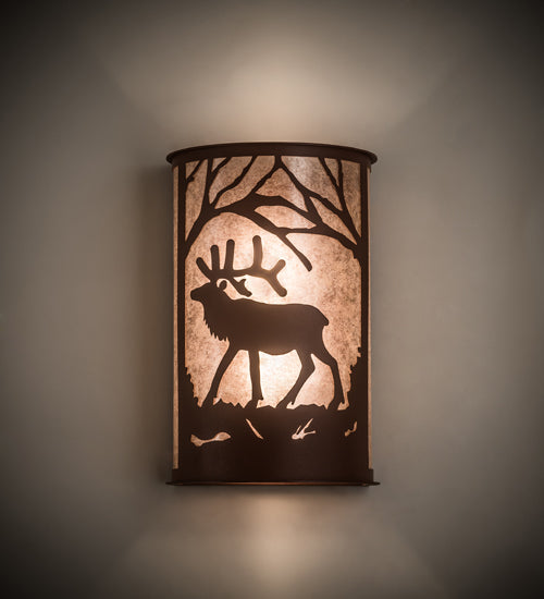 Meyda Tiffany Elk At Dawn 197060 Wall Light - Antique Copper,Rust