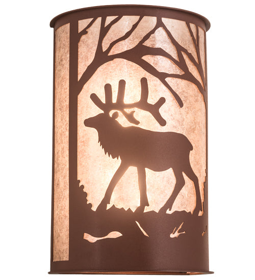 Meyda Tiffany Elk At Dawn 197060 Wall Light - Antique Copper,Rust