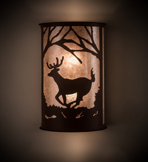 Meyda Tiffany Deer At Lake 197062 Wall Light - Antique Copper