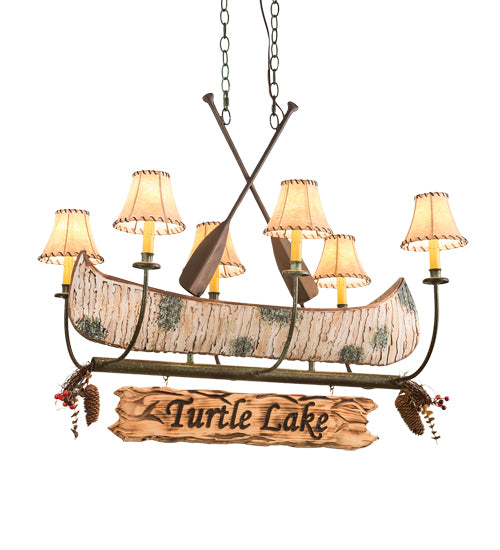 Meyda Tiffany Personalized 197097 Chandelier Light - Antique Copper,Natural Wood,Tarnished Copper