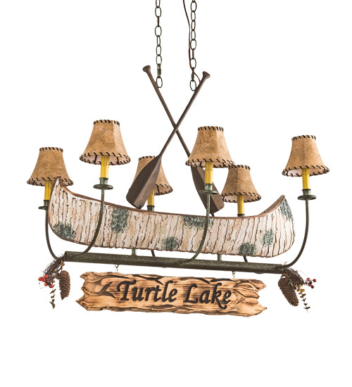 Meyda Tiffany Personalized 197097 Chandelier Light - Antique Copper,Natural Wood,Tarnished Copper
