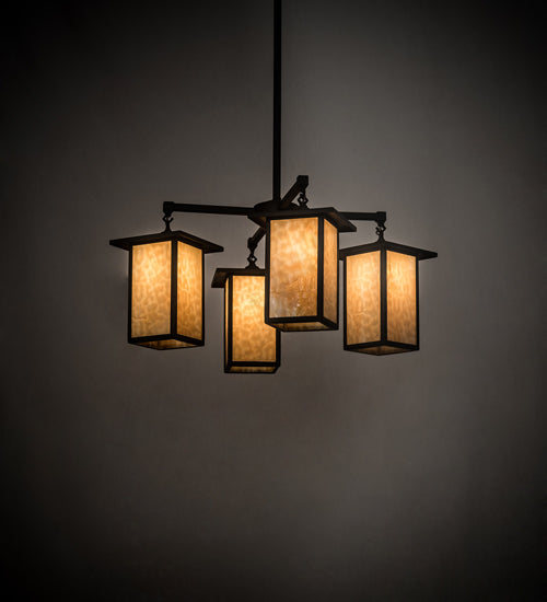 Meyda Tiffany Roylance 197146 Chandelier Light - Craftsman Brown,Cafe-Noir