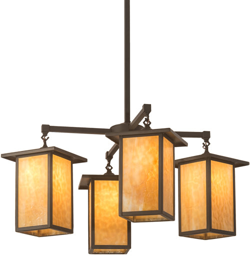 Meyda Tiffany Roylance 197146 Chandelier Light - Craftsman Brown,Cafe-Noir