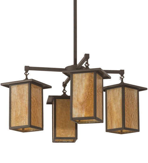 Meyda Tiffany Roylance 197146 Chandelier Light - Craftsman Brown,Cafe-Noir