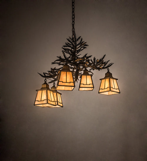 Meyda Tiffany Pine Branch 197327 Chandelier Light - Mahogany Bronze