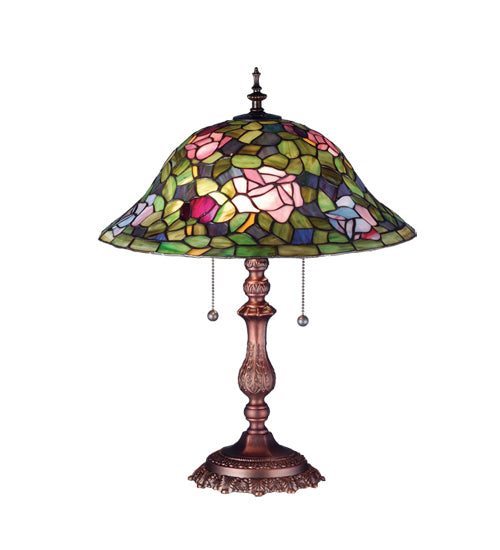 Meyda Tiffany Lighting 19769 Tiffany Rosebush Table Lamp Lamp Bronze / Dark