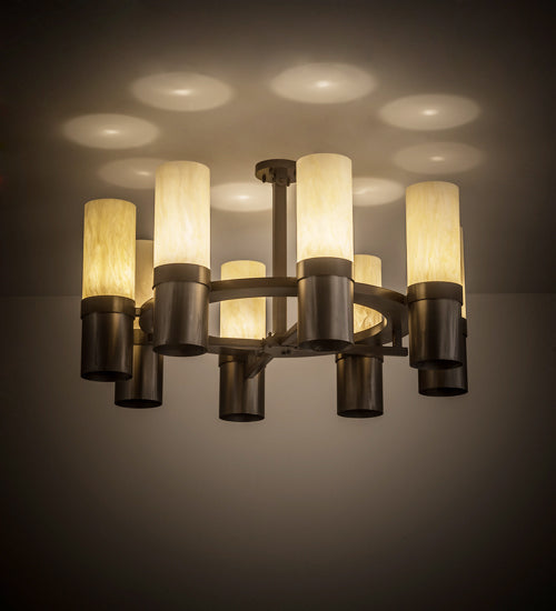 Meyda Tiffany Farmington 198084 Chandelier Light - Steel,Sepia Vein