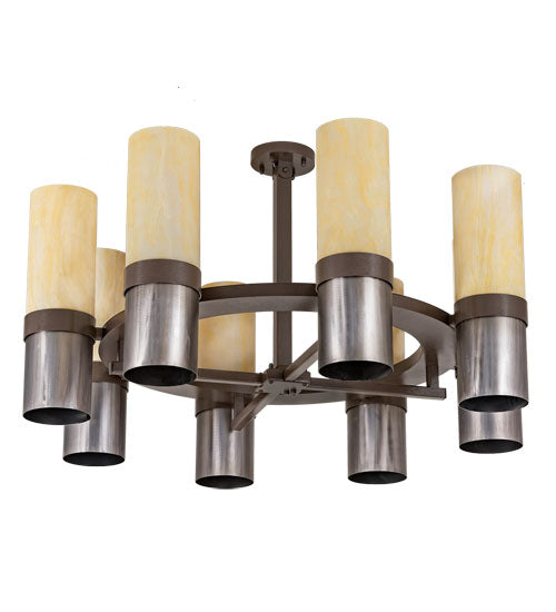 Meyda Tiffany Farmington 198084 Chandelier Light - Steel,Sepia Vein