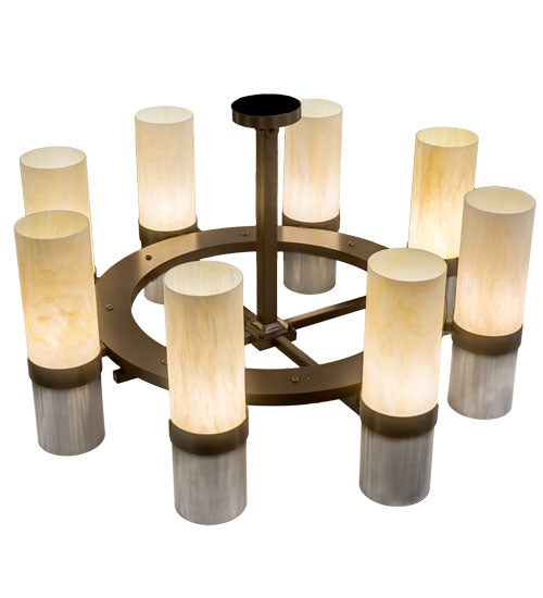Meyda Tiffany Farmington 198084 Chandelier Light - Steel,Sepia Vein