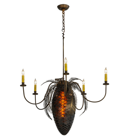 Meyda Tiffany Pinecone 19829 Chandelier Light - Antique Copper