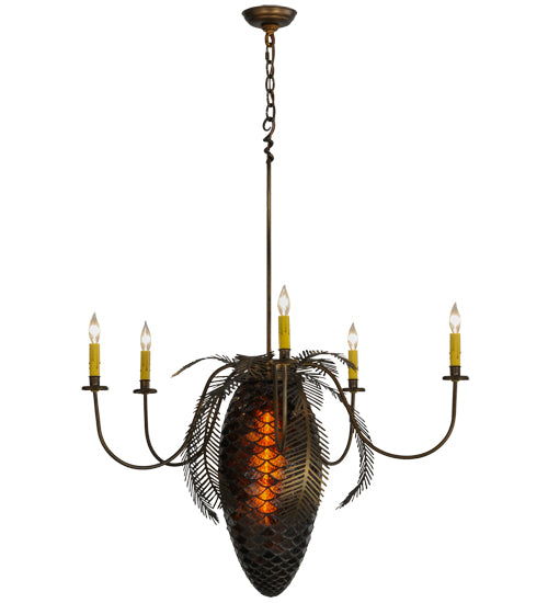 Meyda Tiffany Pinecone 19829 Chandelier Light - Antique Copper
